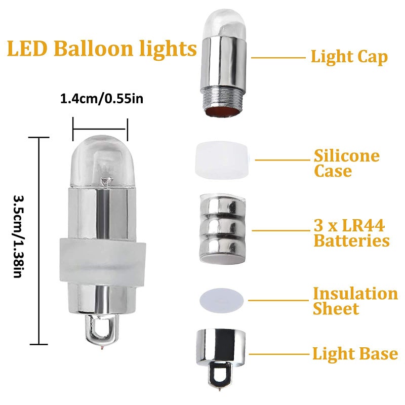 Yizhet أضواء يزهيت 30 حزمة أضواء LED أضواء حفلات أضواء زينة بالون أضواء LED صغيرة أضواء LED مقاومة للماء لأضواء حفلات فوانيس ورقية زفاف هالوين عيد الميلاد مهرجان أضواء خيط (أبيض دافئ) - Image 2